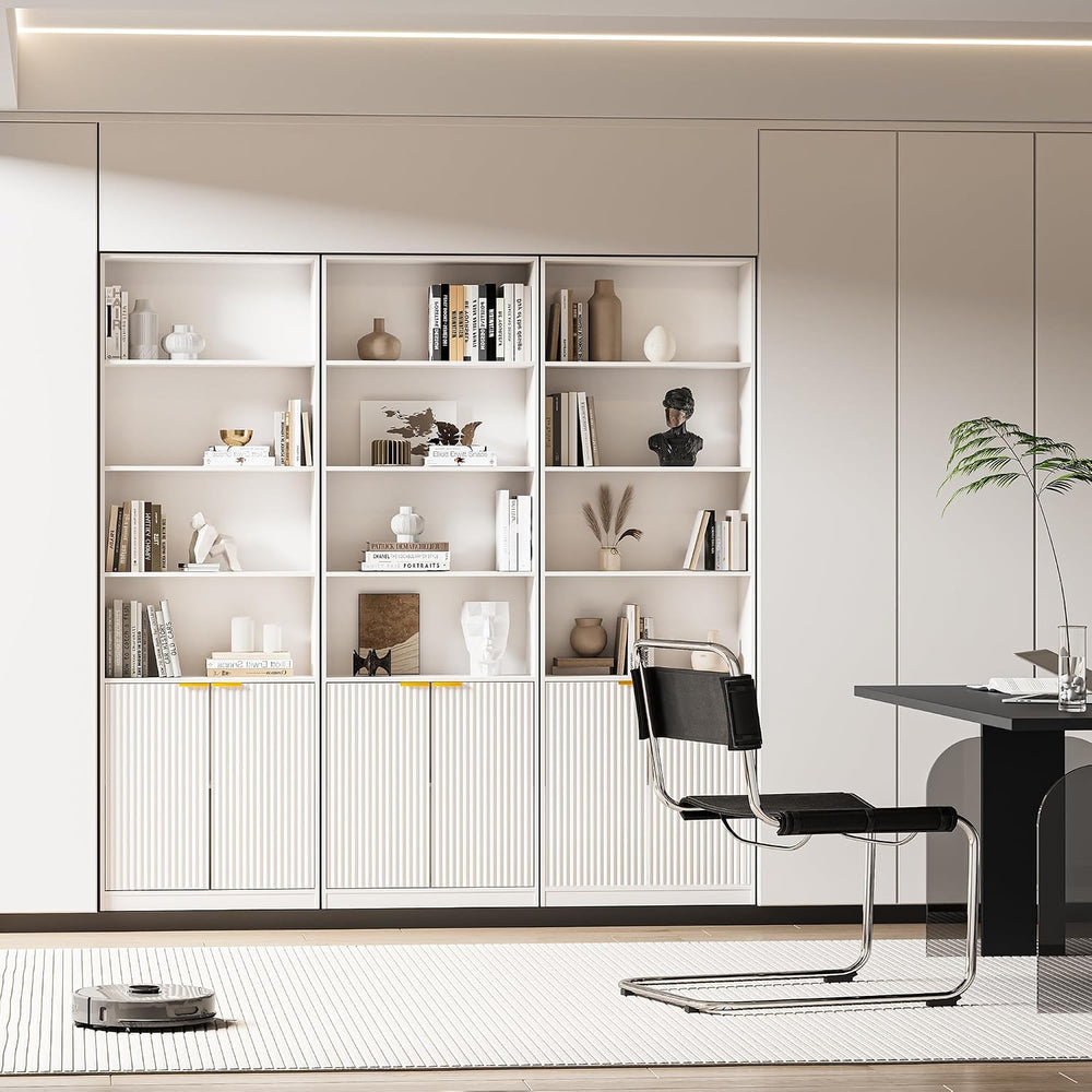 INNOD 69" Tall Book Shelve Bookcases with Doors, Floor Standing 6 Shelf ...