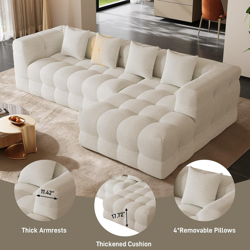 120" Oversized Modular Sectional Couch,Cloud Sectional Sofa with Deep Se...