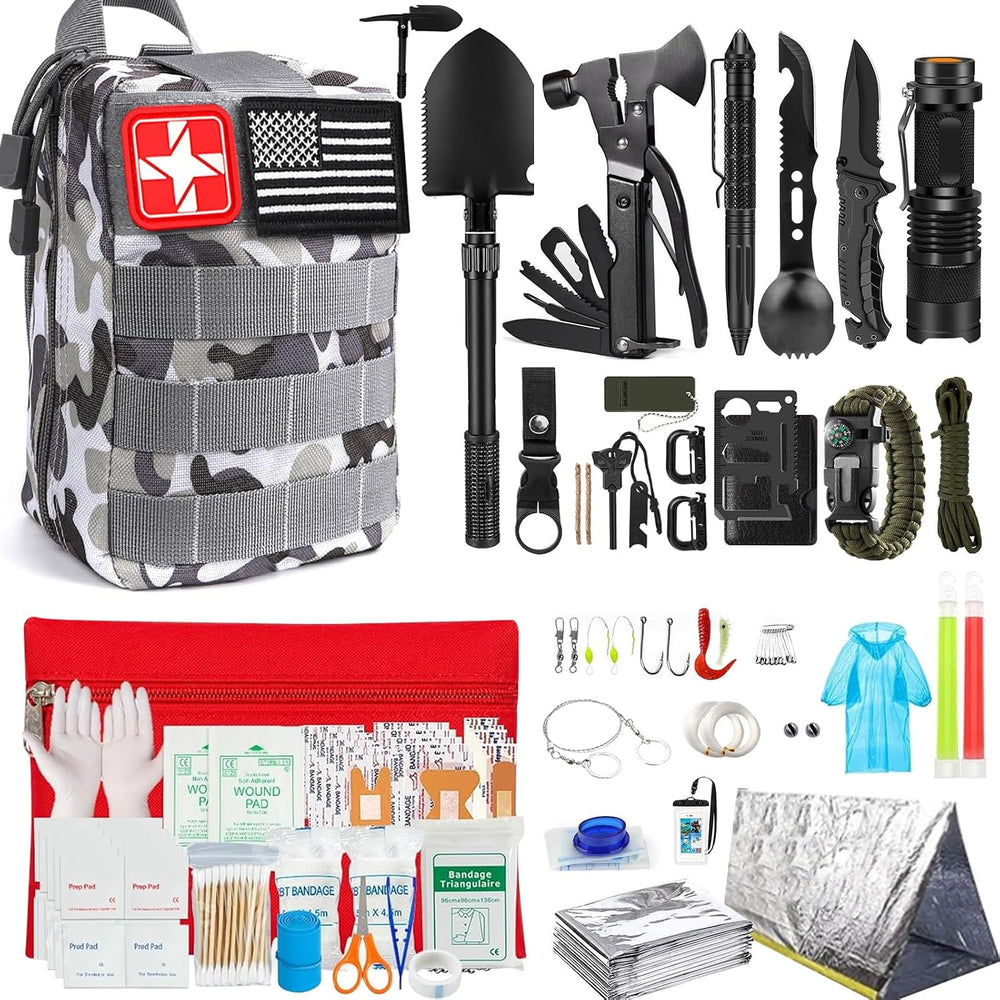 Survival Kit, 251 Pcs Survival Gear Emergency Supplies First Aid Kit