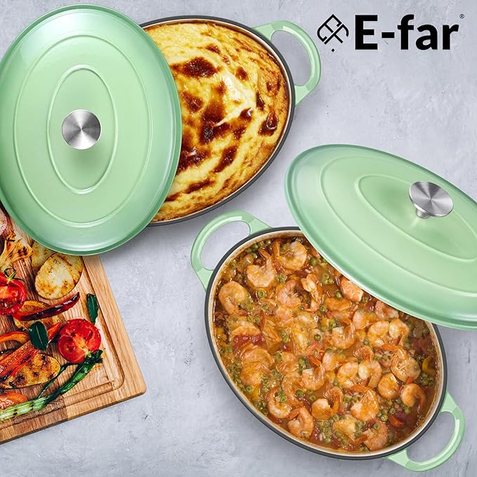 E-far 7QT Oval Dutch Oven Pot
