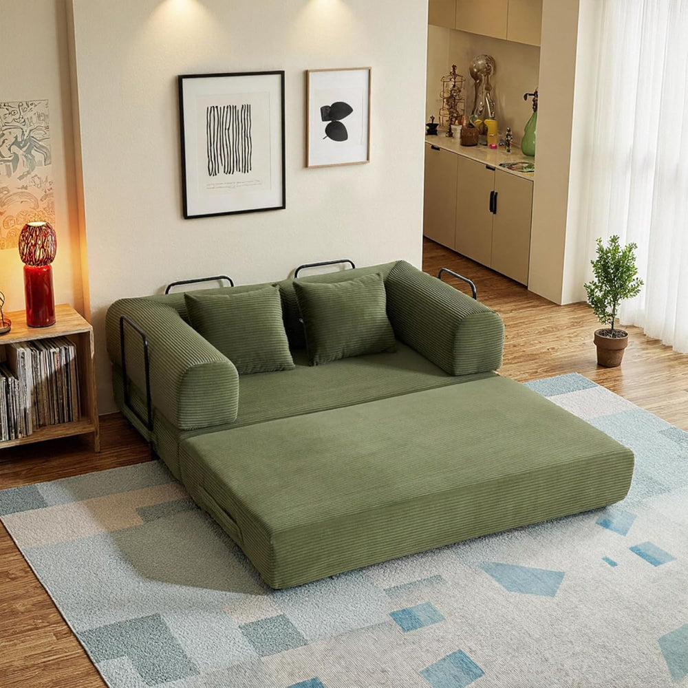 59in Boneless Couch Convertible Futon Sofa Bed Queen for Small Space