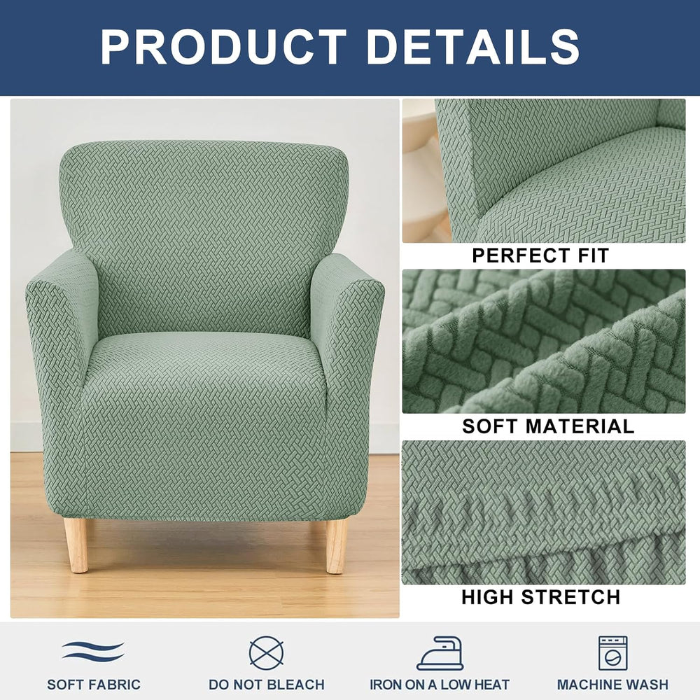 HAOYONG Banquet Armchair Slipcover Stretch Jacquard Chair Covers 1-Piece Armc...