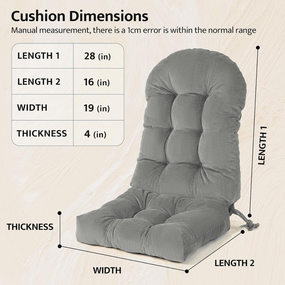 mudilun Adirondack Chair Cushion 44x19x4in for Indoor Rocking Chair Pads