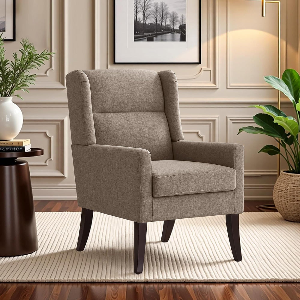 Zihanhome High Back Accent Chair, Fabric Upholstered Living Room Chairs