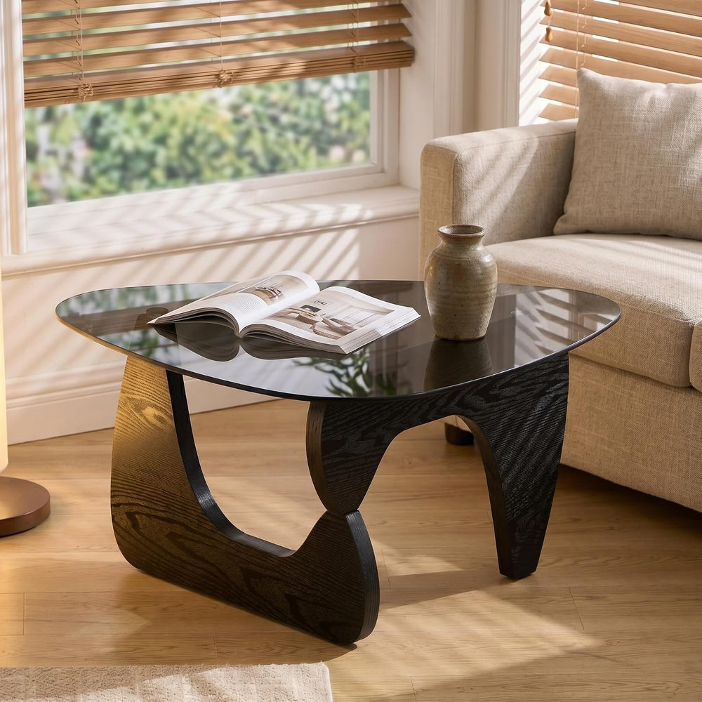 LukeAlon Black Grey Modern Triangle Coffee Table