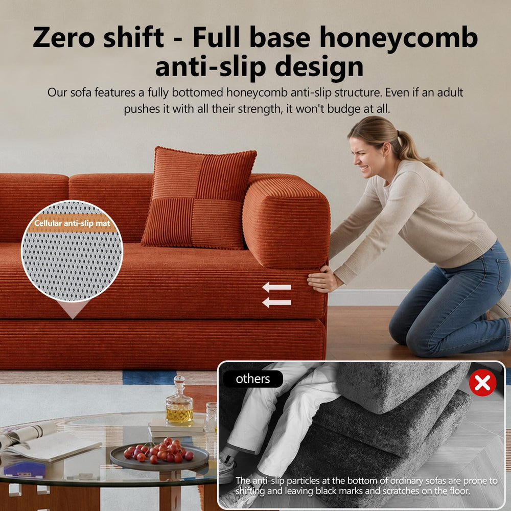 78.8" Boneless Couch for Living Room, Futon Sleeper Sofa Bed