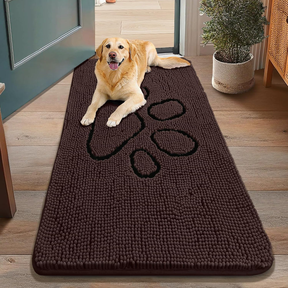 Smiry Dog Door Mat for Muddy Paws, Absorbent Dirt Trapper Non Slip Quick Dry