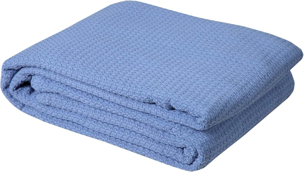 DOLLCENT 100% Cotton California King Size Blanket For Bed, Premium Combed Lig...