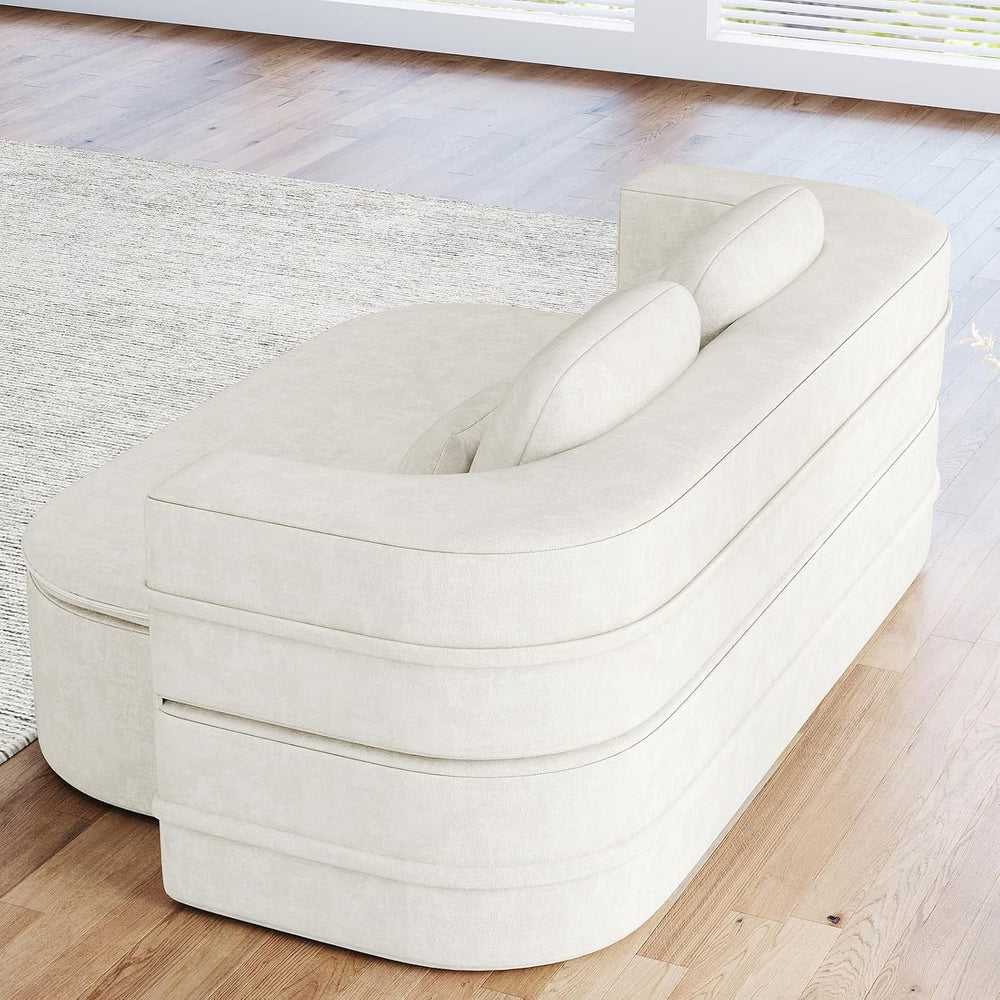 Antetek Convertible Sleeper Sofa, Modern Folding Futon Chenille Floor Foam Co...