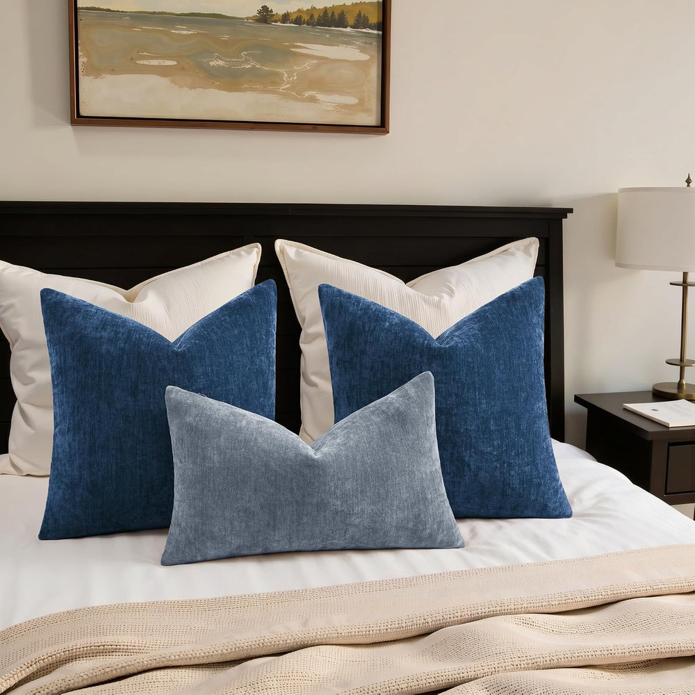 decorUhome Christmas Navy Blue Throw Pillow Covers 24X24 Set of 2