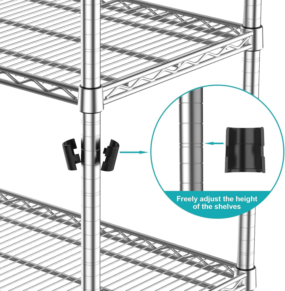 24"Depth Metal Wire Shelving Unit Storage Shelves Adjustable Kitchen she...