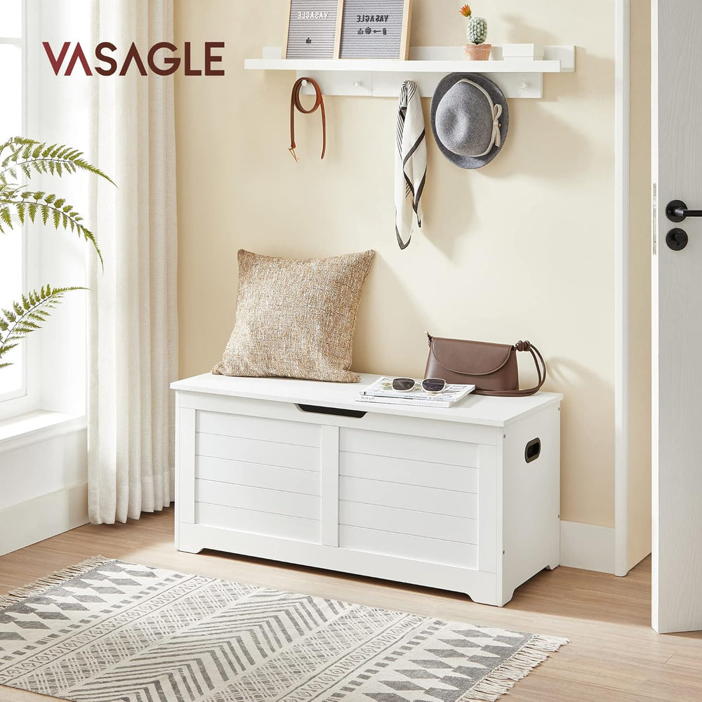 VASAGLE Storage Chest, Storage Bench with 2 Safety Hinges, Farmhouse Style, 1...