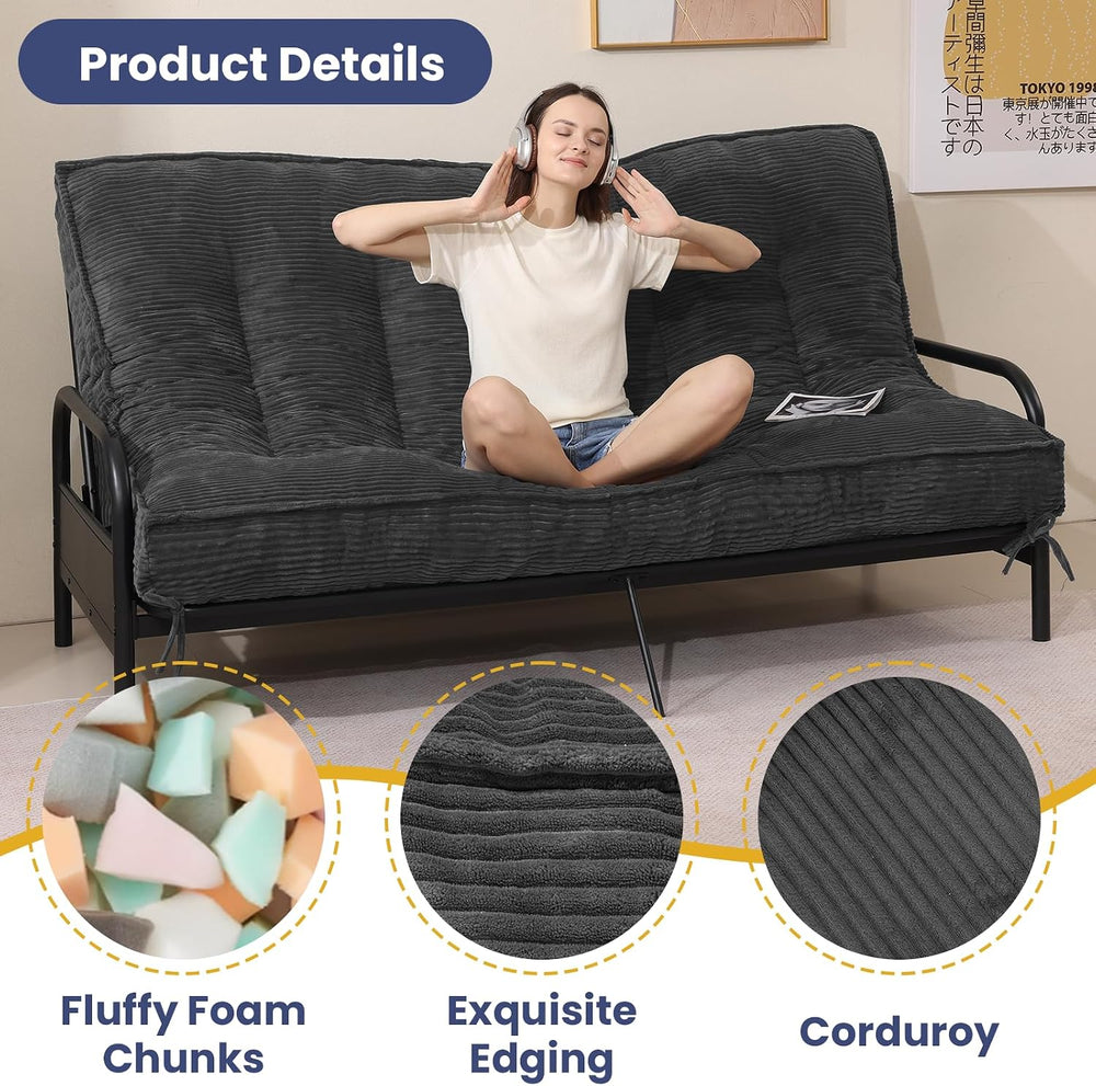 JUIKURY 8" Futon Mattress Full Size, Thick Futons Sofa Couch Bed Sleeper...