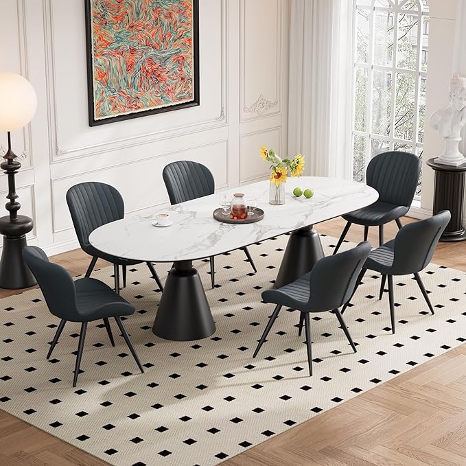 Dining Chairs Set of 2 Modern Fabric Dining Room Chairs Upholstered Dining Ch...