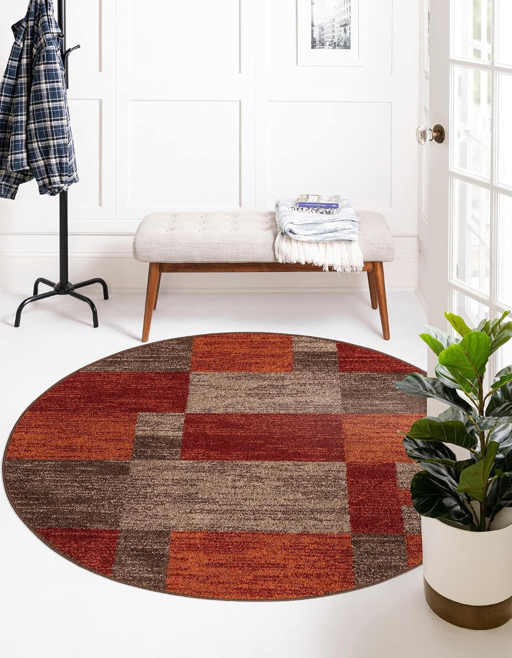 Unique Loom Autumn Collection Area Rug - Providence (6' 1" Round Mul...