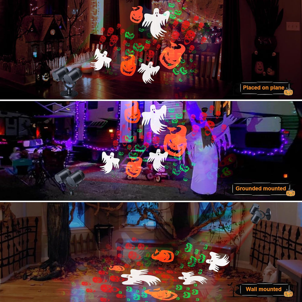 Toodour Halloween Projector Lights Outdoor, Double Head Dynamic Halloween Lig...