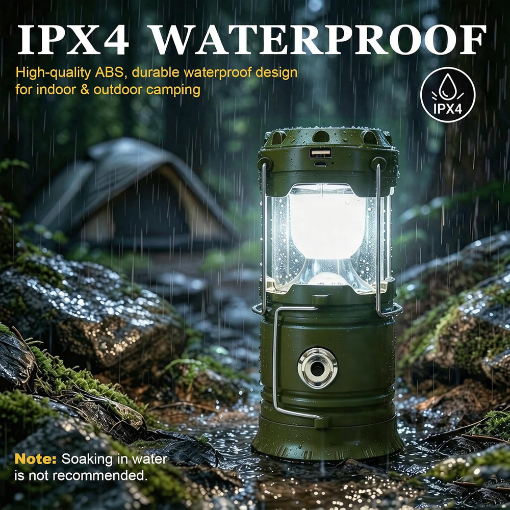 DIBMS 4-Pack Solar Camping Lantern, Collapsible Flashlight Emergency Lights