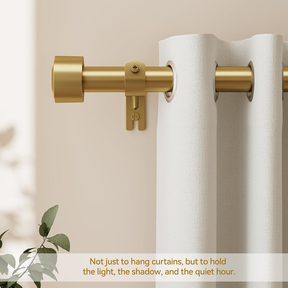YaFex Gold Curtain Rod 32-144 Inch, Heavy Duty Adjustable 1 Inch Diameter