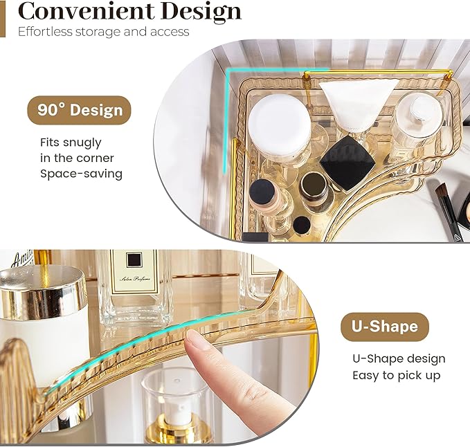 Aveniee Corner Bathroom Counter Organizer, Bathroom Countertop Shelf Makeup