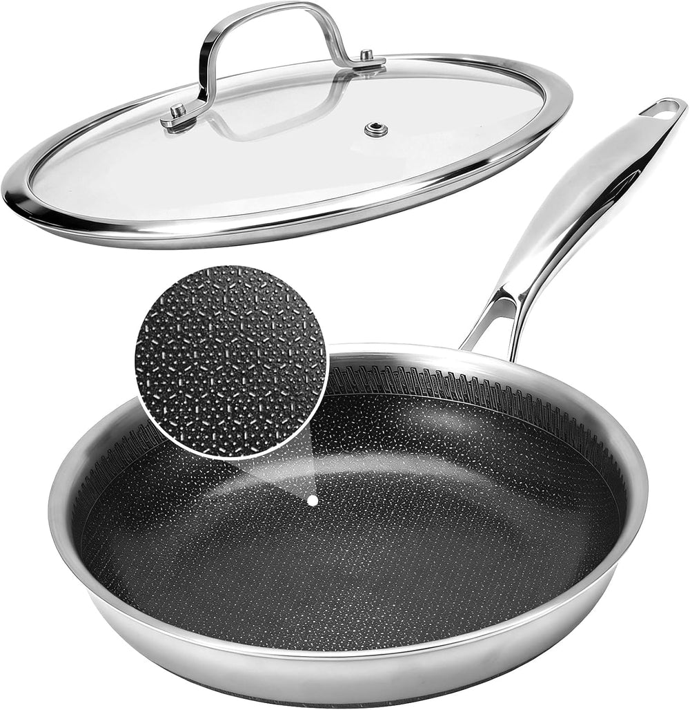 12 Inch Tri-Ply Stainless Steel Hybrid Frying Pan