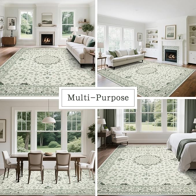 Washable Rugs 8x10 Area Rugs for Living Room, Rugs for Bedroom, Large Carpets