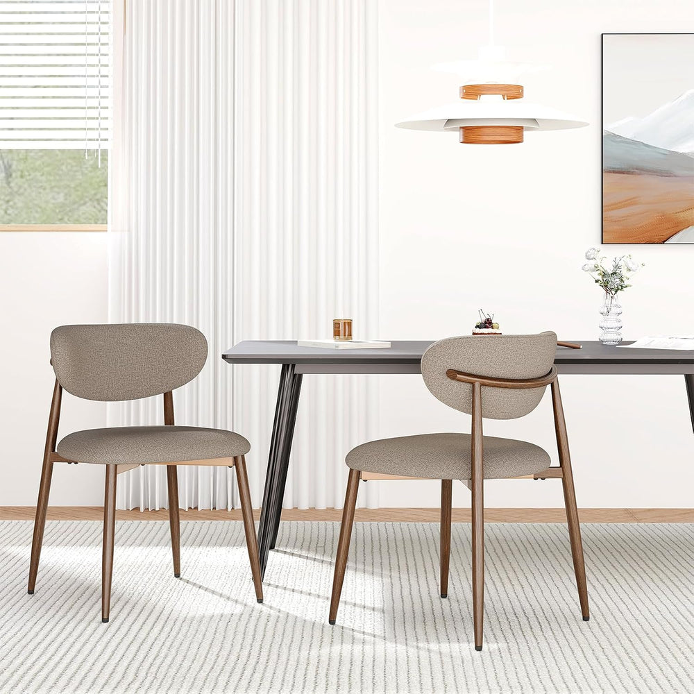 Dining Chairs Set of 2, Upholstered Dining Room Chairs with Metal Legs and An...