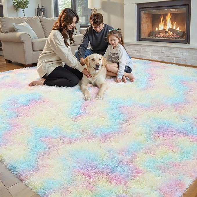 8x10 Area Rugs for Bedroom Living Room Fluffy, Large Area Rug Shag Shaggy