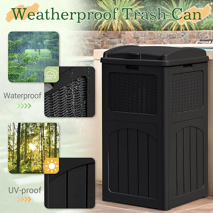 Greesum 33 Gallon Outdoor Trash Can