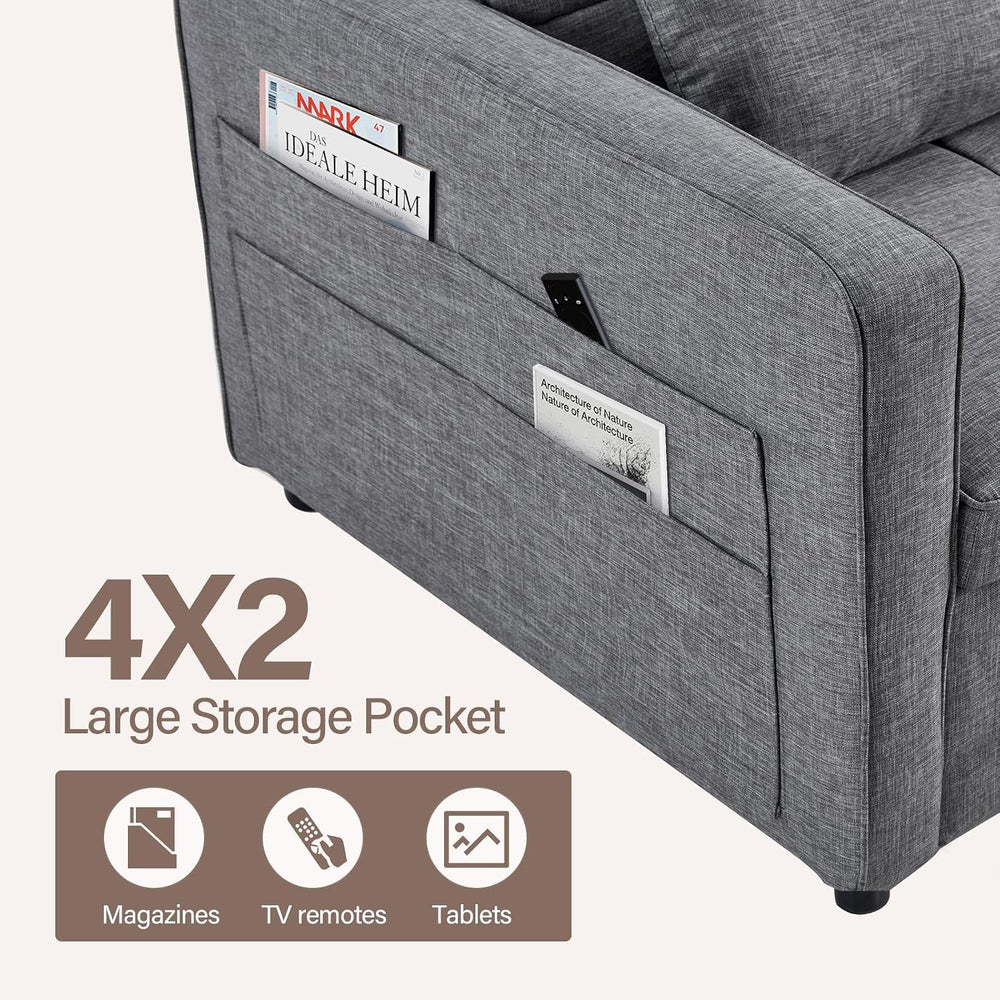 HAOMARKETS 3 in 1 Convertible Sleeper Sofa Bed, Loveseat with Pull Out Couch ...
