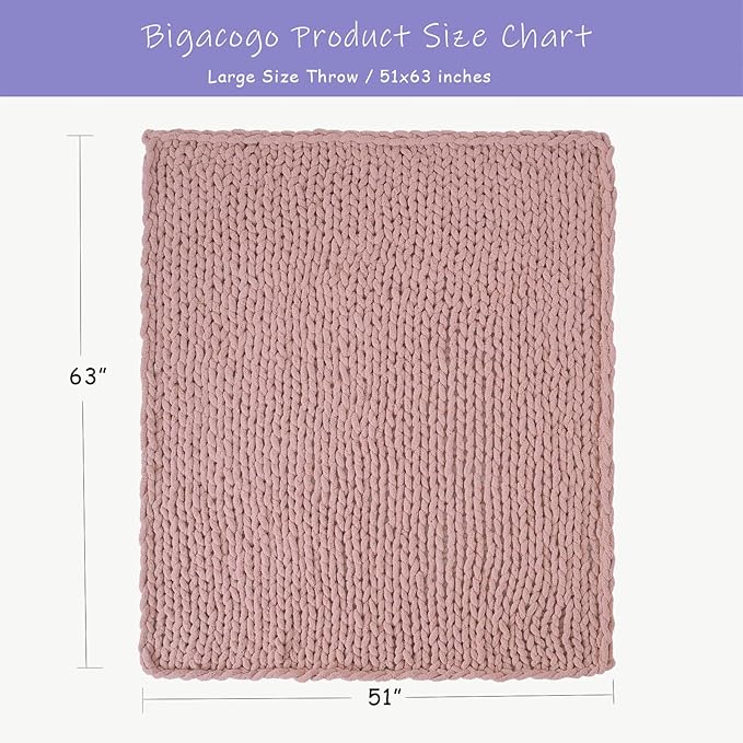 Bigacogo Chunky Knit Throw Blanket