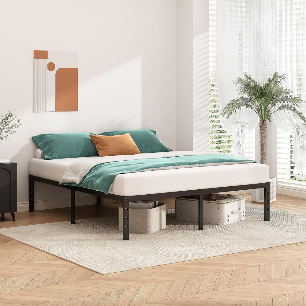 HLIPHA Metal Platform Bed Frame 14 Inch Tall,No Box Spring Needed,Full Size B...