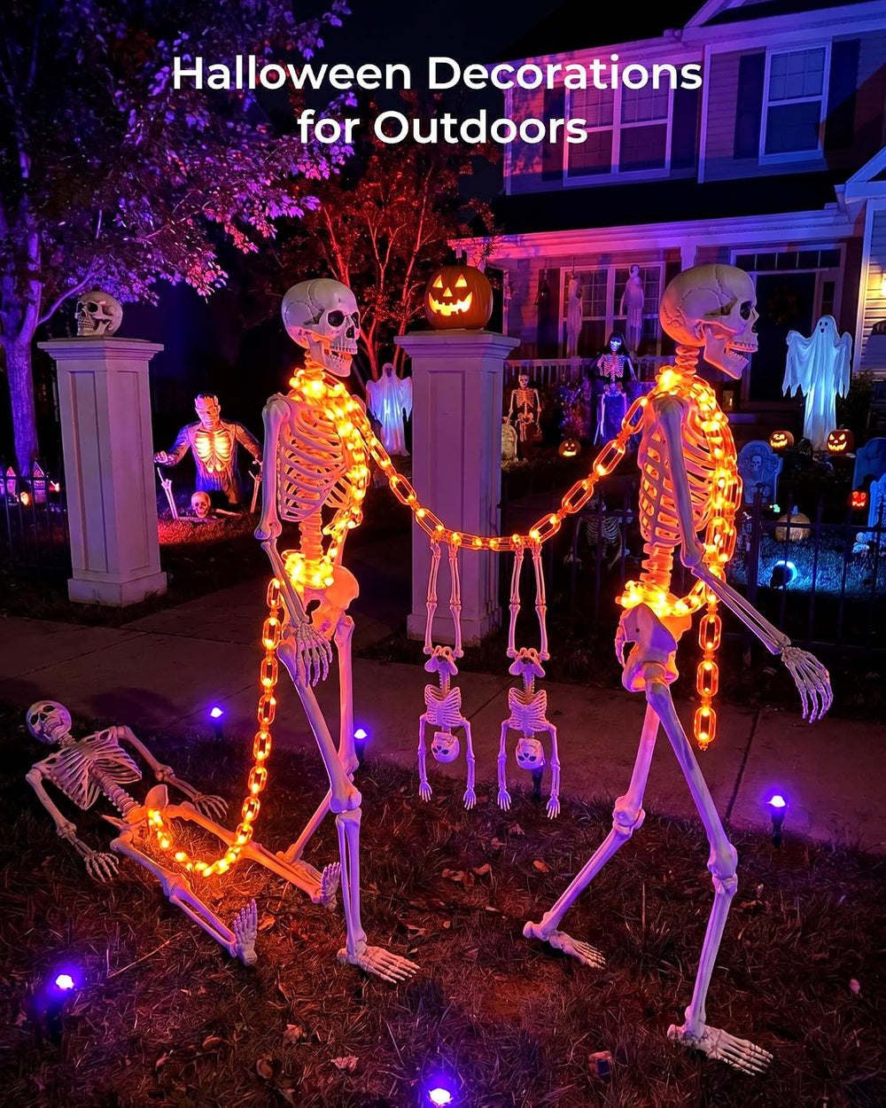 Brightown Halloween String Lights Battery Operated, 10Ft Orange Lights