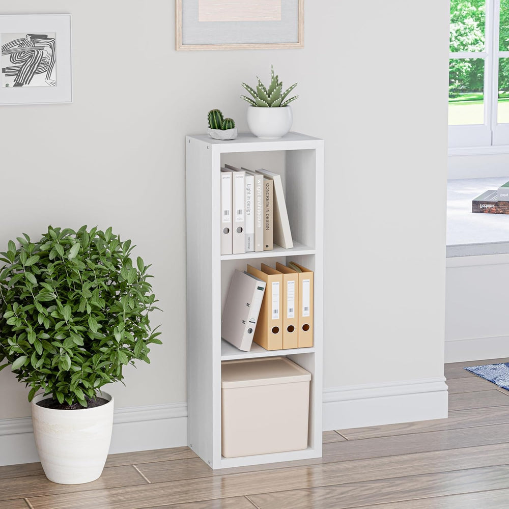 Cube Storage Organizer Bookcase, 3 Tier Decorative 11 inch Open Back Cubical ...