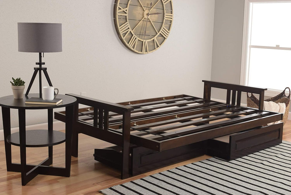 Kodiak Furniture Monterey Futon Set with Storage Drawers, with Espresso Base ...