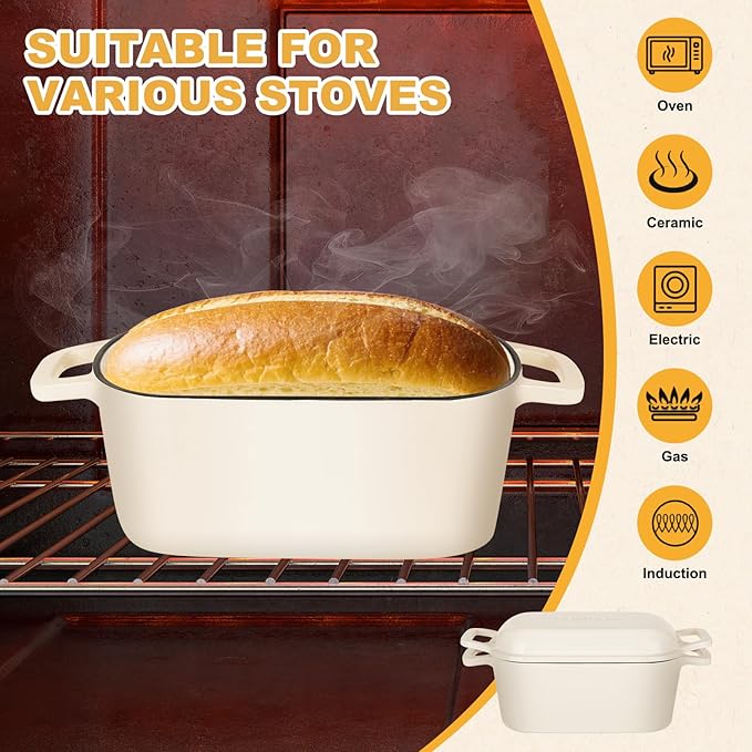 Oval Enameled Cast Iron Dutch Oven