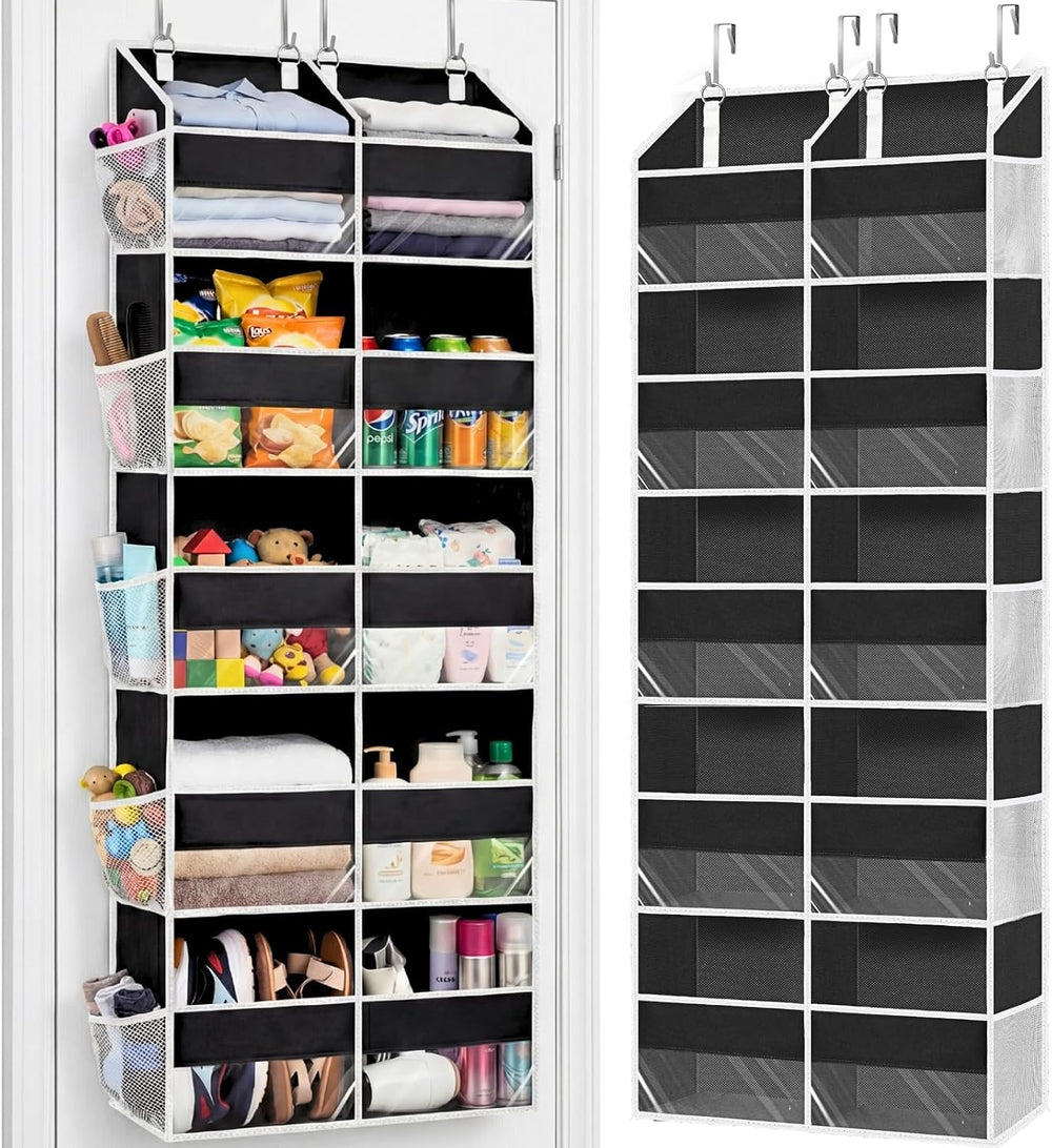 Over the Door Organizer 5 Tiers, Extra Large Behind Door Storage of 10