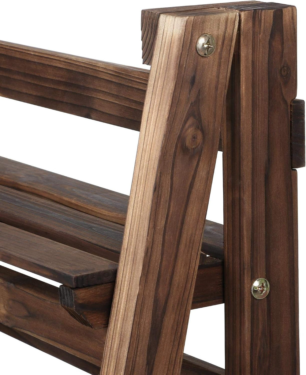 Yaheetech 4-Tier Foldable Shelf, Wood Ladder Shelf for Living Room Storage | ...