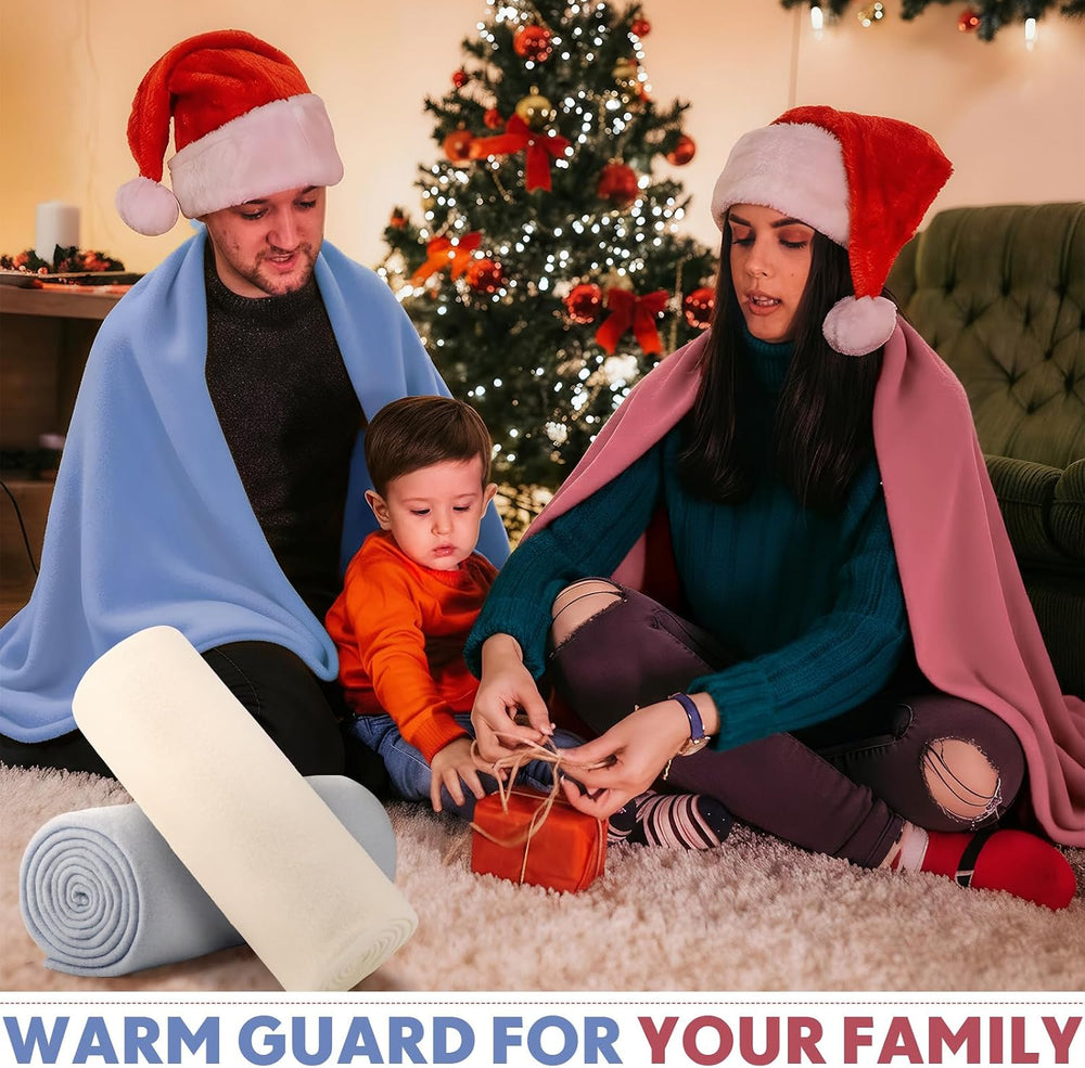 24 Pack Fleece Throw Blankets Bulk 50x60 In,Elegant Color