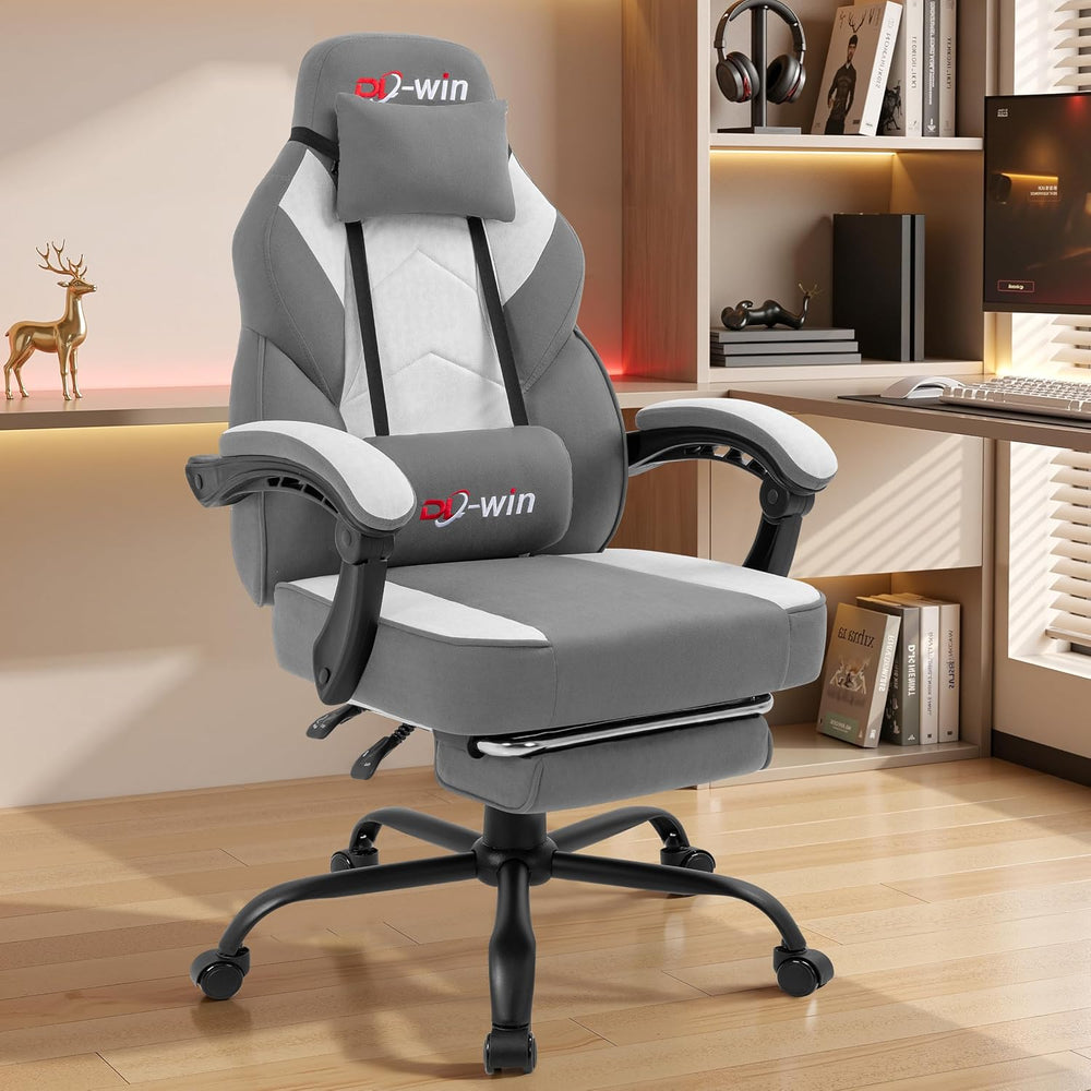 Gaming Chair for Adults with Footrest & Massage Lumbar Support, Ergonomic...
