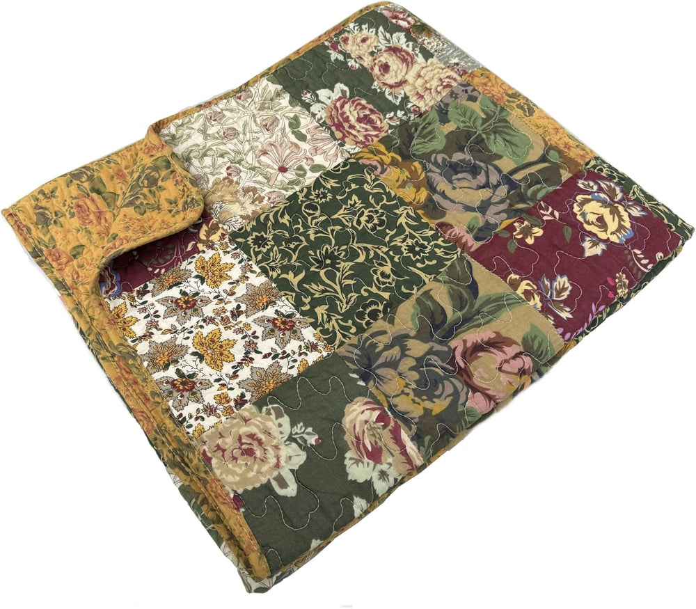 Greenland Home Antique Chic Quilted Patchwork Throw, 50" x 60" , Mu...