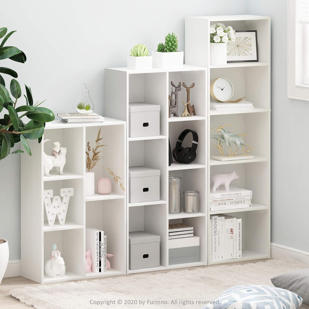 Furinno LUDER Book Shelf, 5-Cube Bookshelf, Reversible Bookcase, 9.4 x 19.5 x...