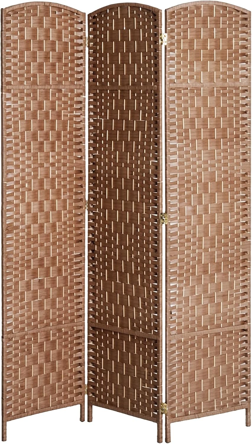 HOMCOM Room Divider 3-Panel, 6FT-Tall Folding Privacy Screen, Natural