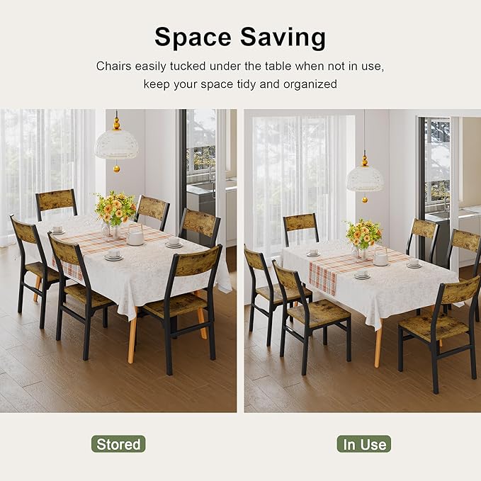 Feonase Dining Chairs Set of 6, Modern Kitchen Chairs with Ergonomic Backrest...