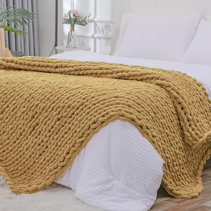 Bigacogo Chunky Knit Throw Blanket