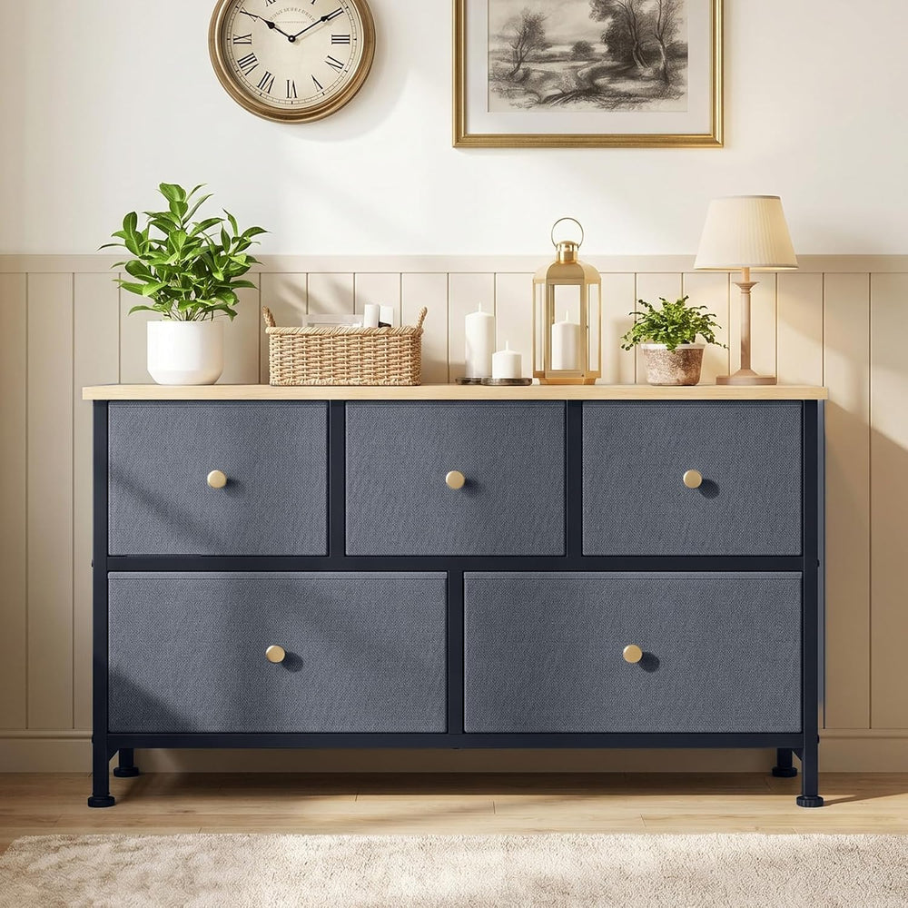 OLIXIS 5 Drawer Dresser for Bedroom, Storage Organizer Unit for Closet