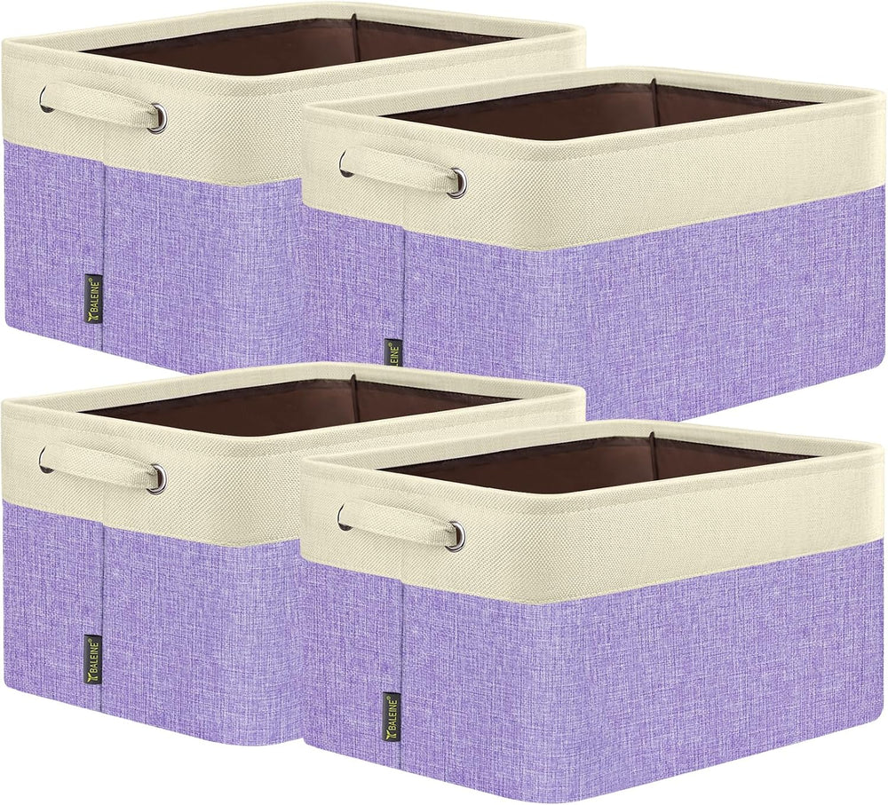 BALEINE 4 Pack Fabric Closet Storage Bins