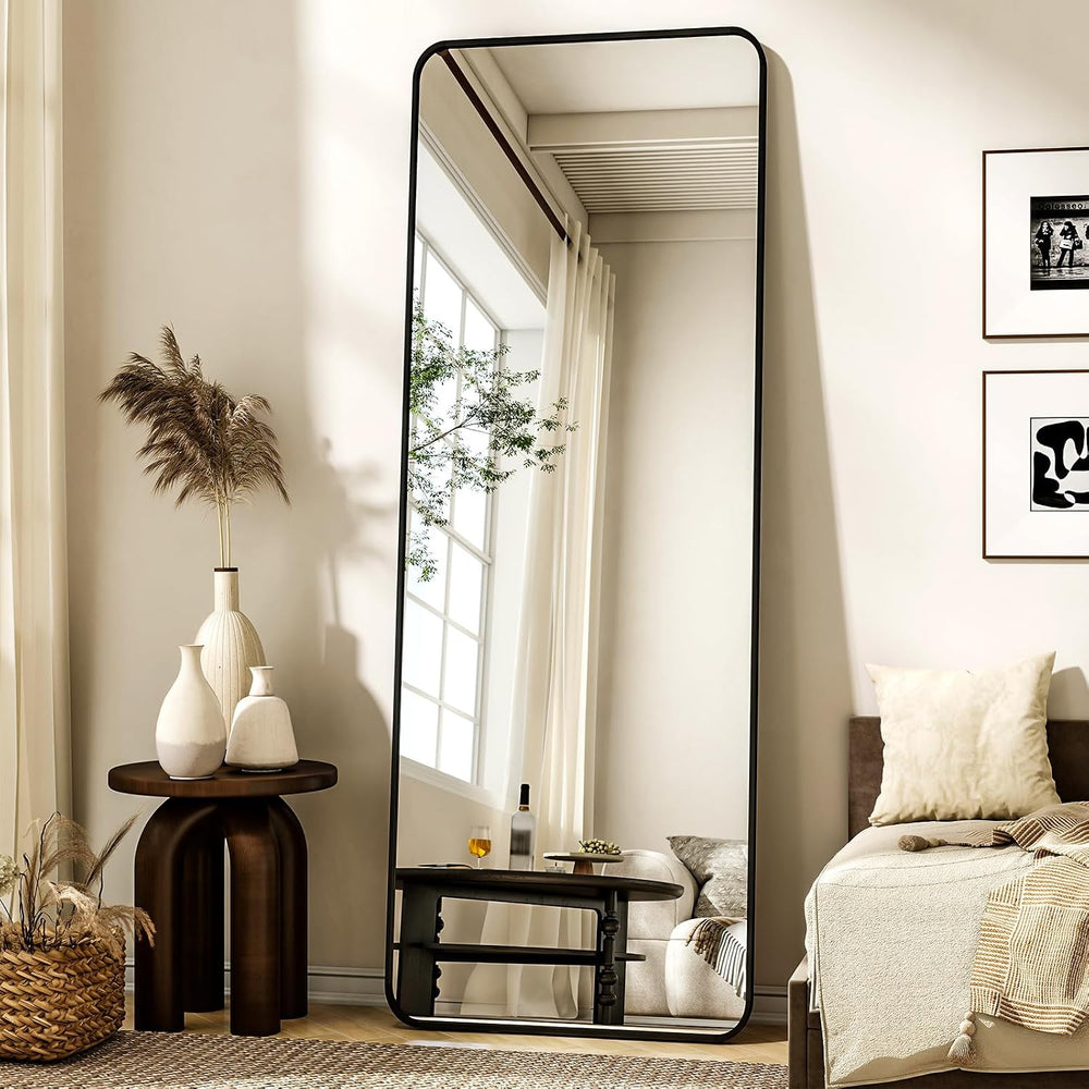 XRAMFY 56"x21" Floor Full Length Mirror Standing Full Body Rounded ...