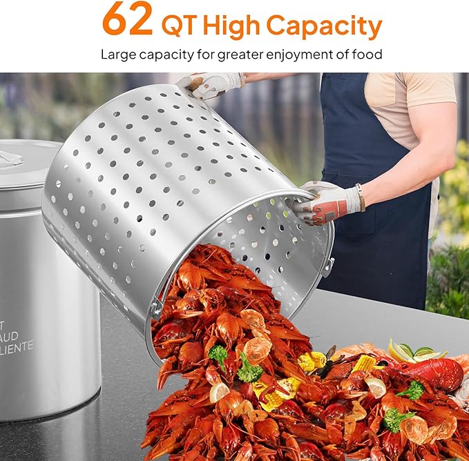 Bonnlo 62QT Stainless Steel Stock Pot