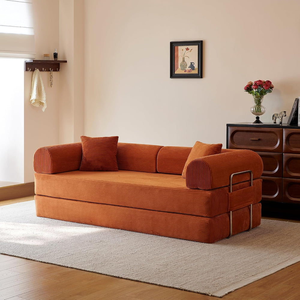 Eafurn 4-in-1 Boneless Convertible Sofa Bed, 79" Folding Mattress Couch ...