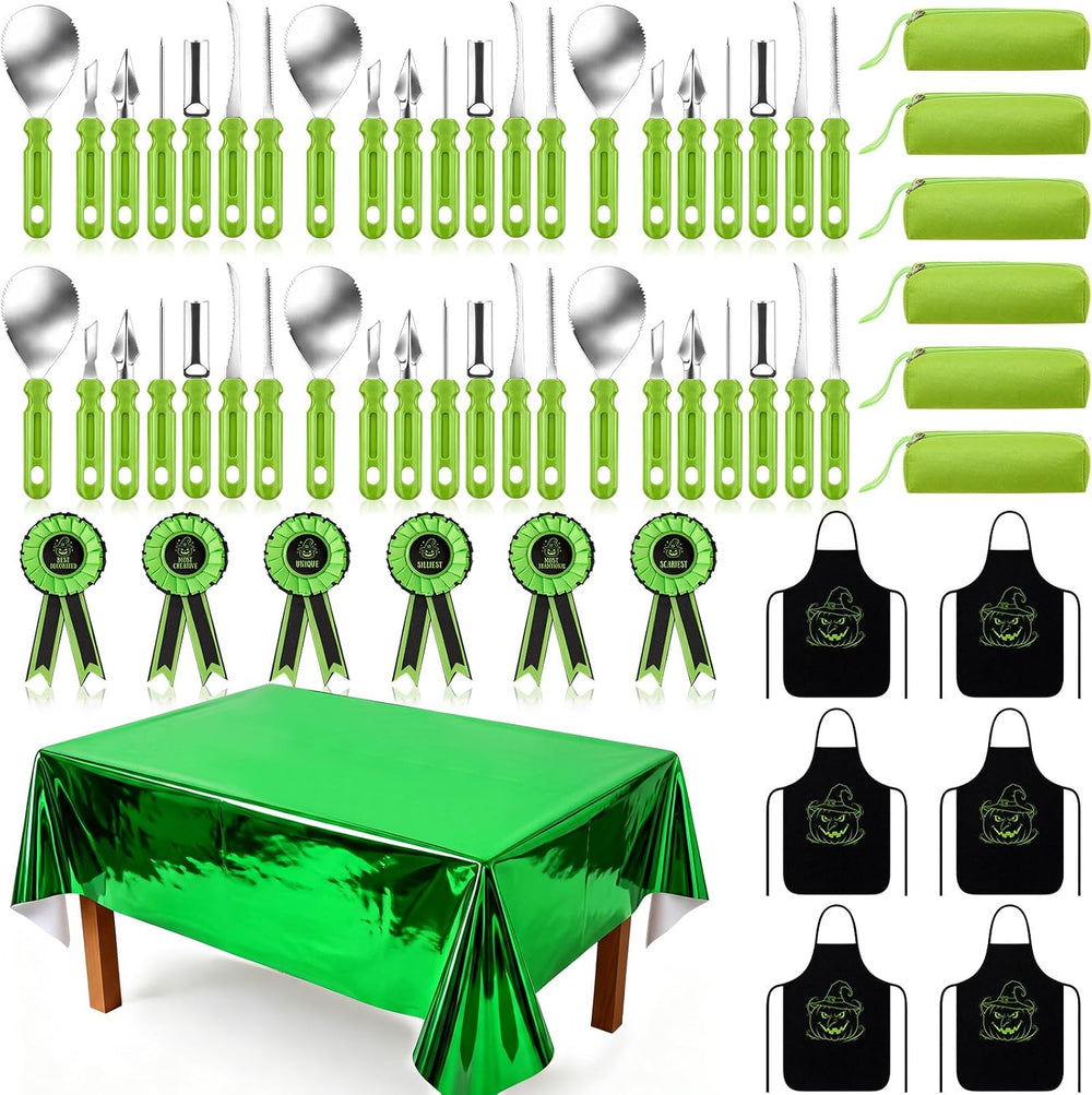 LemonRoad 20 Pcs Halloween Pumpkin Carving Kit Includes 6 Carving Tools, 2 Ta...